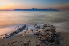 Strand von Mastichari mit Blick auf Kalimnos - Langzeitbelichtung