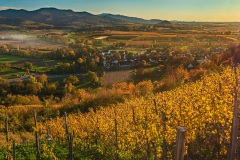 Sonnenuntergang im Herbst bei der Ölberg Kapelle