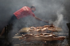 Spanferkel braten in Zadvarje