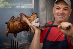 Spanferkel braten in Zadvarje